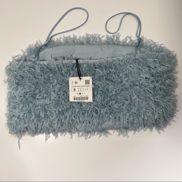 Zara Feather Effect Crop Top - Picture 5 of 10
